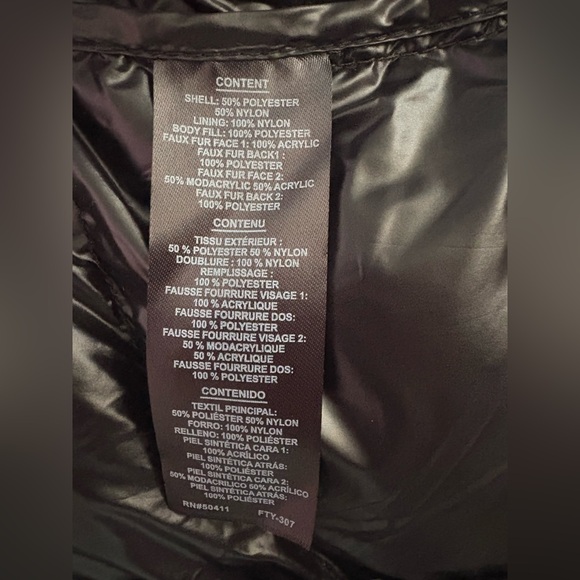 NWOT Kensie Long Puffer Coat with faux fur hood - Picture 9 of 9